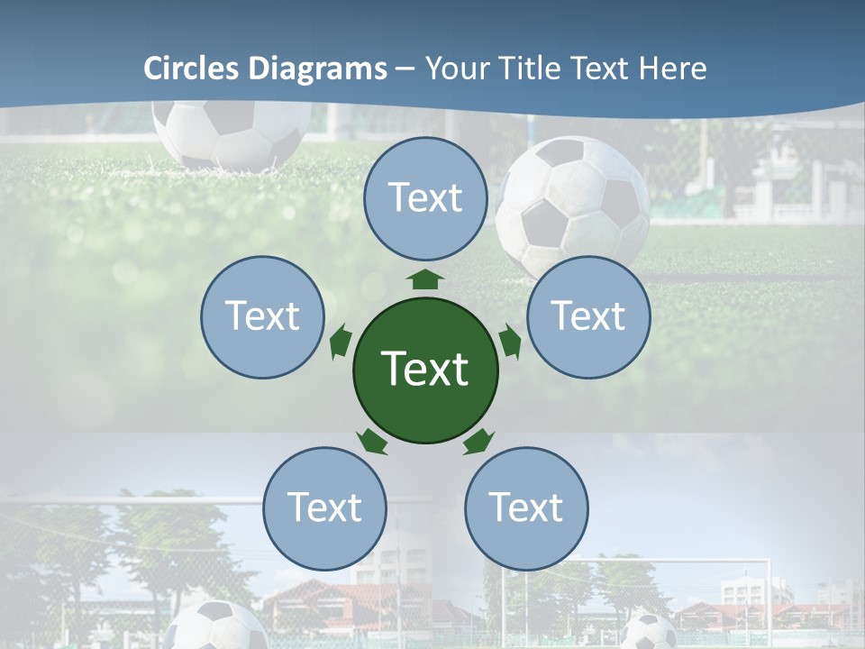 A Soccer Ball Sitting On Top Of A Lush Green Field PowerPoint Template