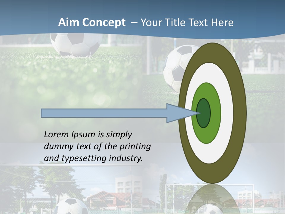 A Soccer Ball Sitting On Top Of A Lush Green Field PowerPoint Template