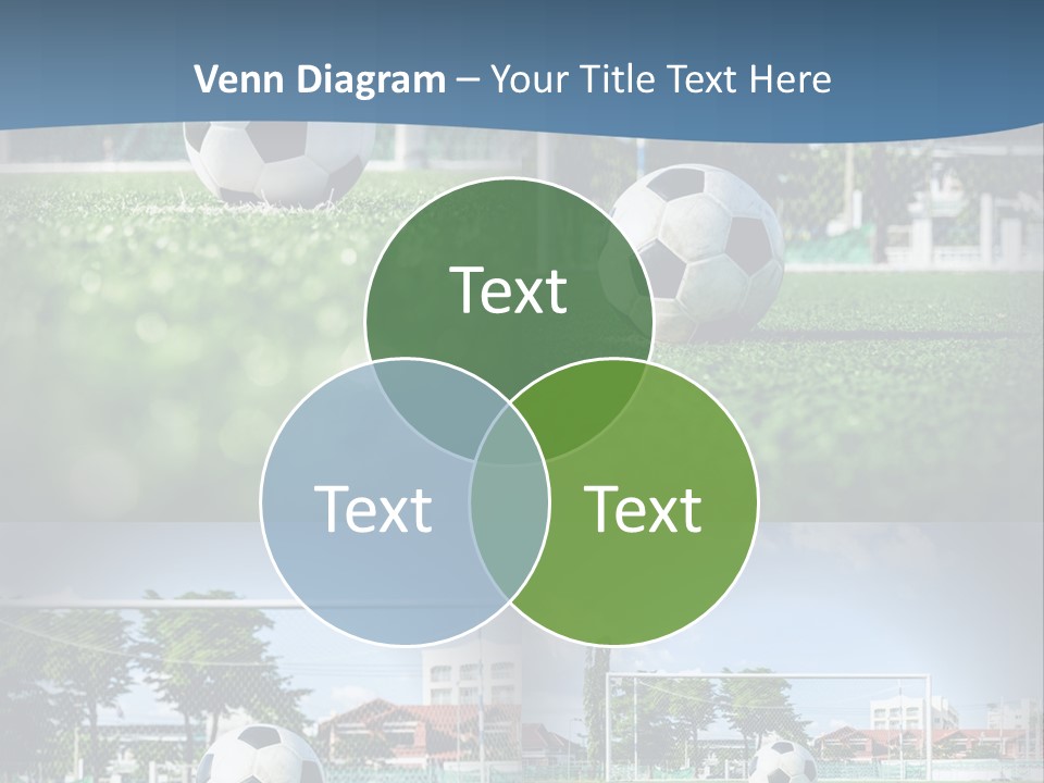 A Soccer Ball Sitting On Top Of A Lush Green Field PowerPoint Template