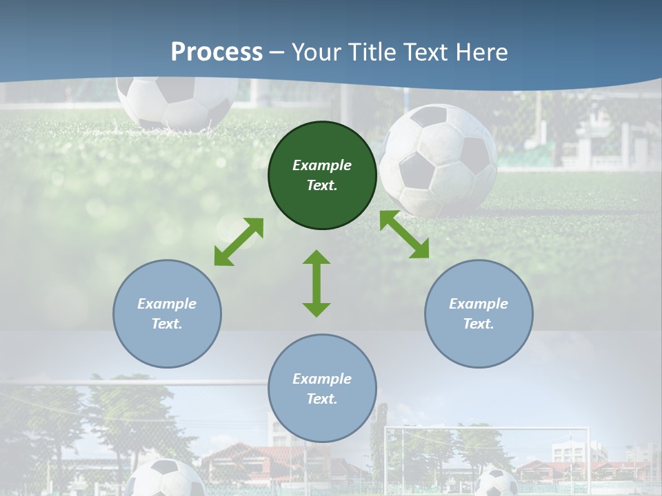 A Soccer Ball Sitting On Top Of A Lush Green Field PowerPoint Template
