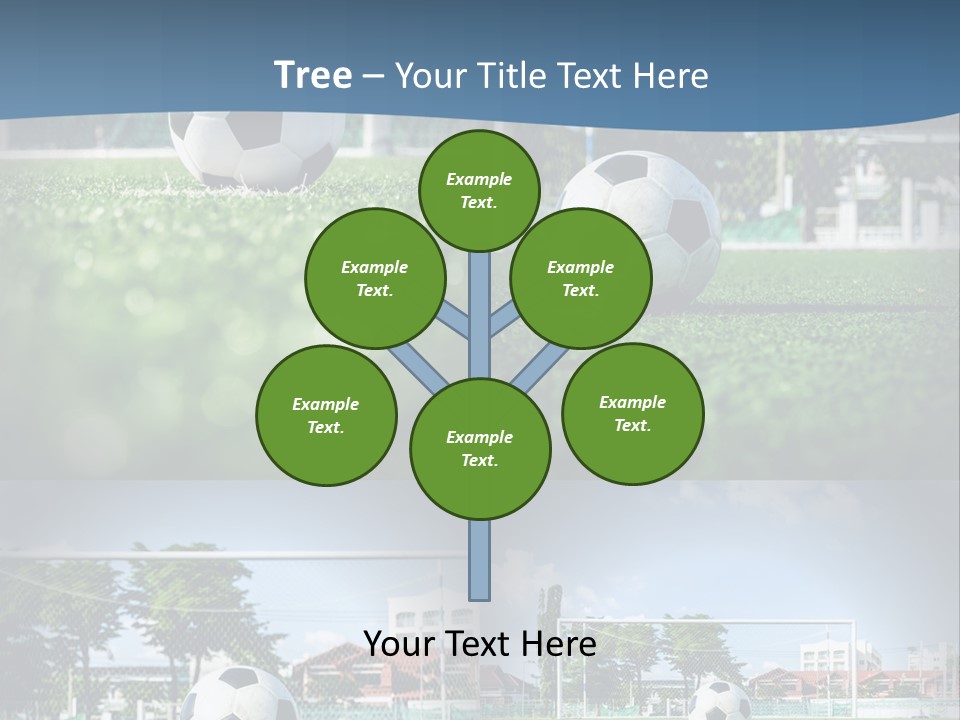 A Soccer Ball Sitting On Top Of A Lush Green Field PowerPoint Template