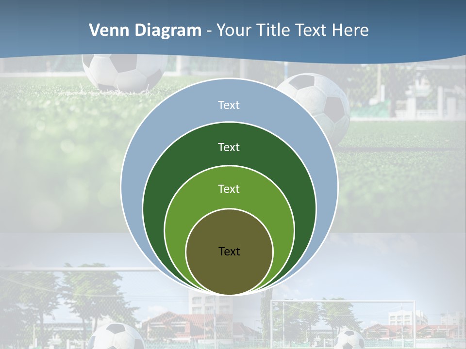 A Soccer Ball Sitting On Top Of A Lush Green Field PowerPoint Template