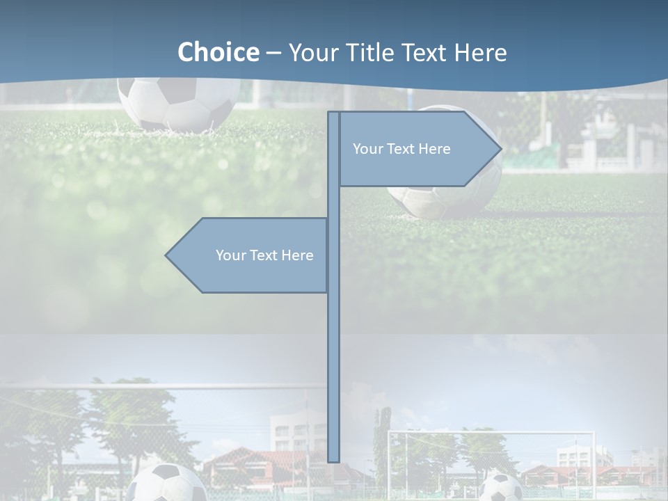 A Soccer Ball Sitting On Top Of A Lush Green Field PowerPoint Template