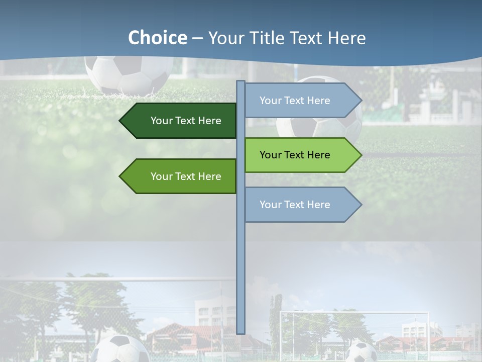 A Soccer Ball Sitting On Top Of A Lush Green Field PowerPoint Template