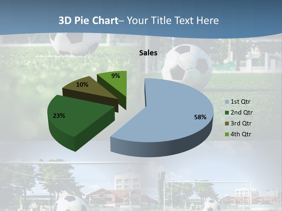 A Soccer Ball Sitting On Top Of A Lush Green Field PowerPoint Template