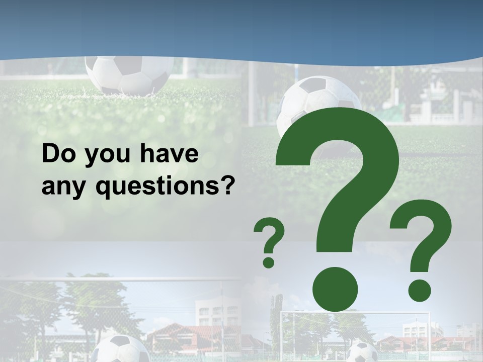 A Soccer Ball Sitting On Top Of A Lush Green Field PowerPoint Template