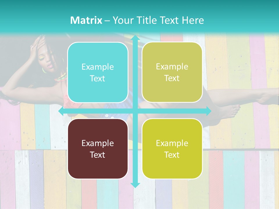 A Woman In A Bikini Laying On A Colorful Wall PowerPoint Template