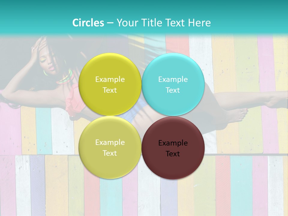 A Woman In A Bikini Laying On A Colorful Wall PowerPoint Template