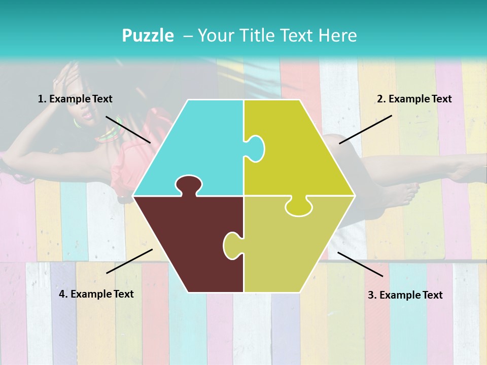 A Woman In A Bikini Laying On A Colorful Wall PowerPoint Template