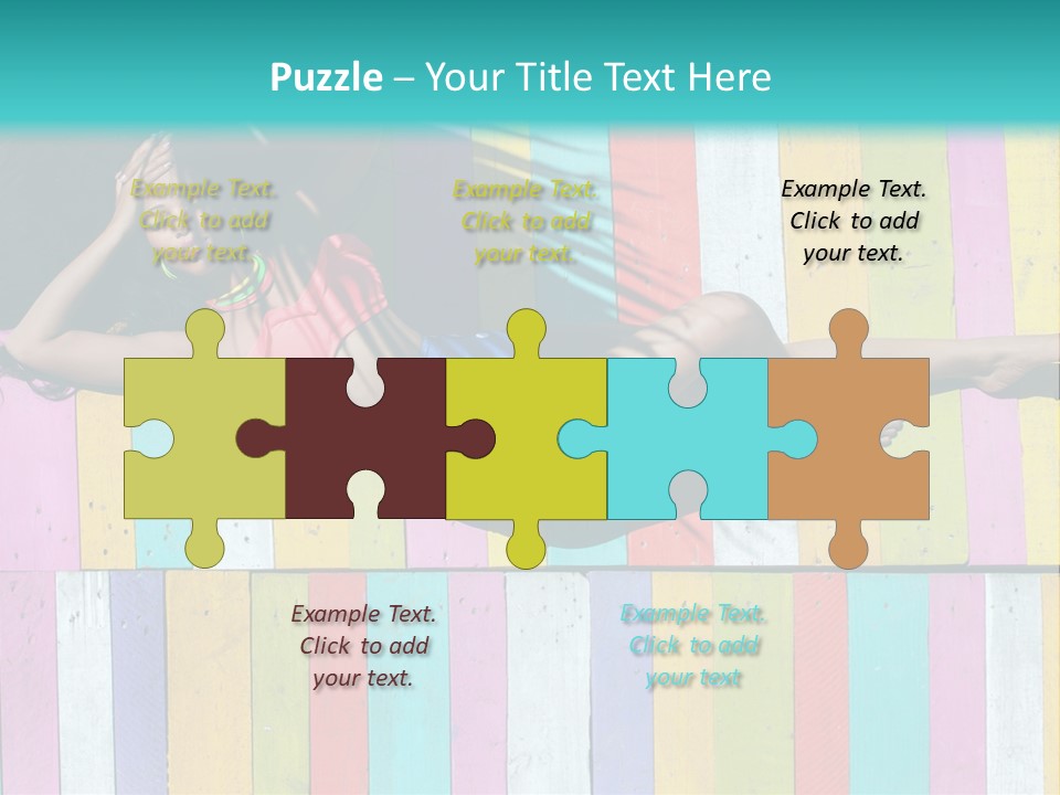 A Woman In A Bikini Laying On A Colorful Wall PowerPoint Template