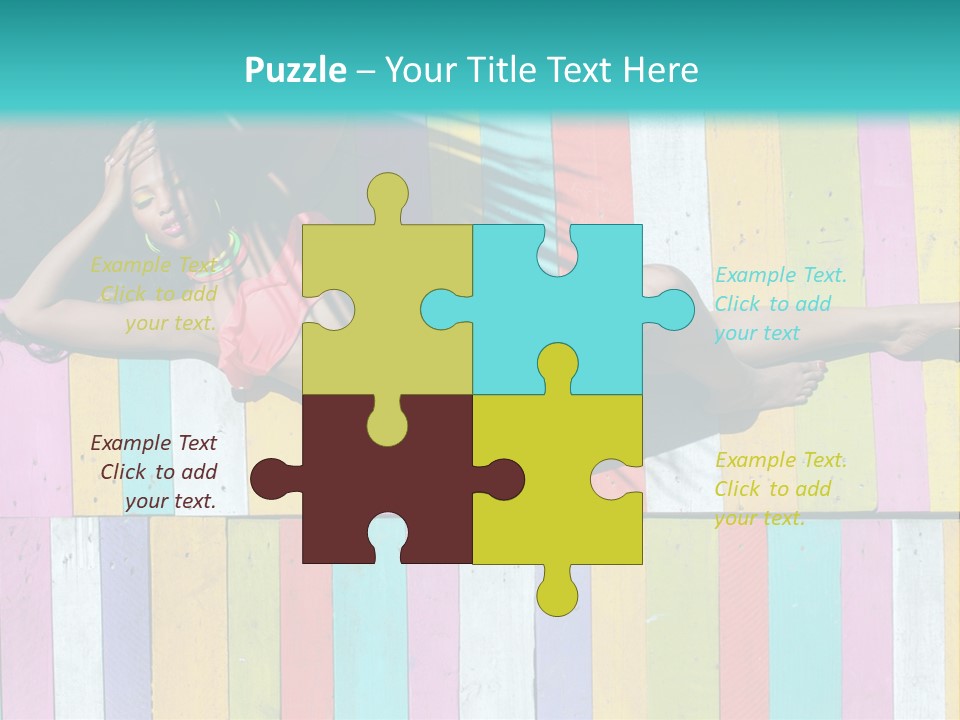 A Woman In A Bikini Laying On A Colorful Wall PowerPoint Template