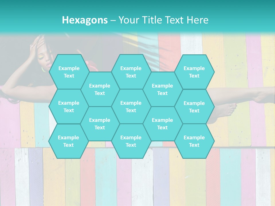 A Woman In A Bikini Laying On A Colorful Wall PowerPoint Template