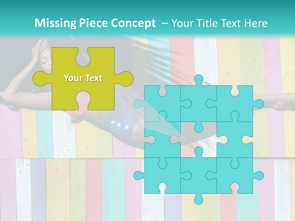 A Woman In A Bikini Laying On A Colorful Wall PowerPoint Template