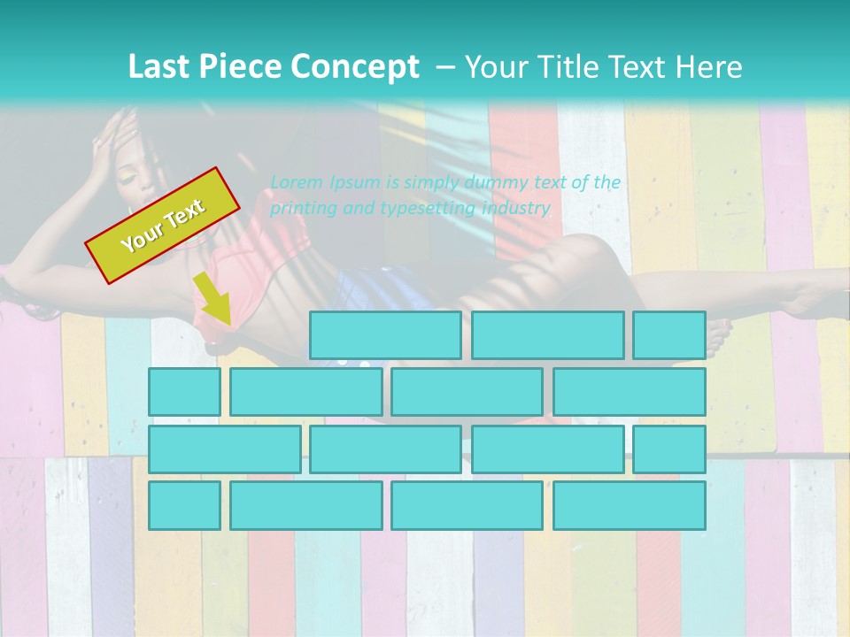 A Woman In A Bikini Laying On A Colorful Wall PowerPoint Template