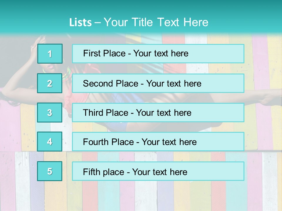 A Woman In A Bikini Laying On A Colorful Wall PowerPoint Template