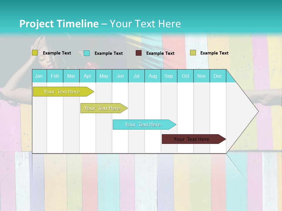 A Woman In A Bikini Laying On A Colorful Wall PowerPoint Template