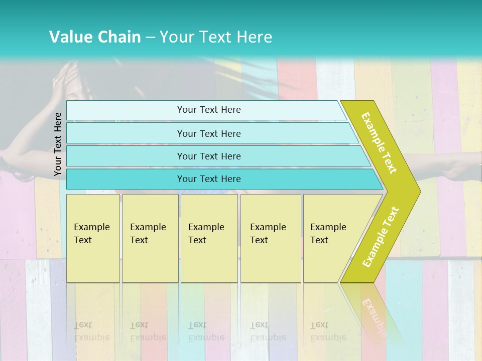 A Woman In A Bikini Laying On A Colorful Wall PowerPoint Template