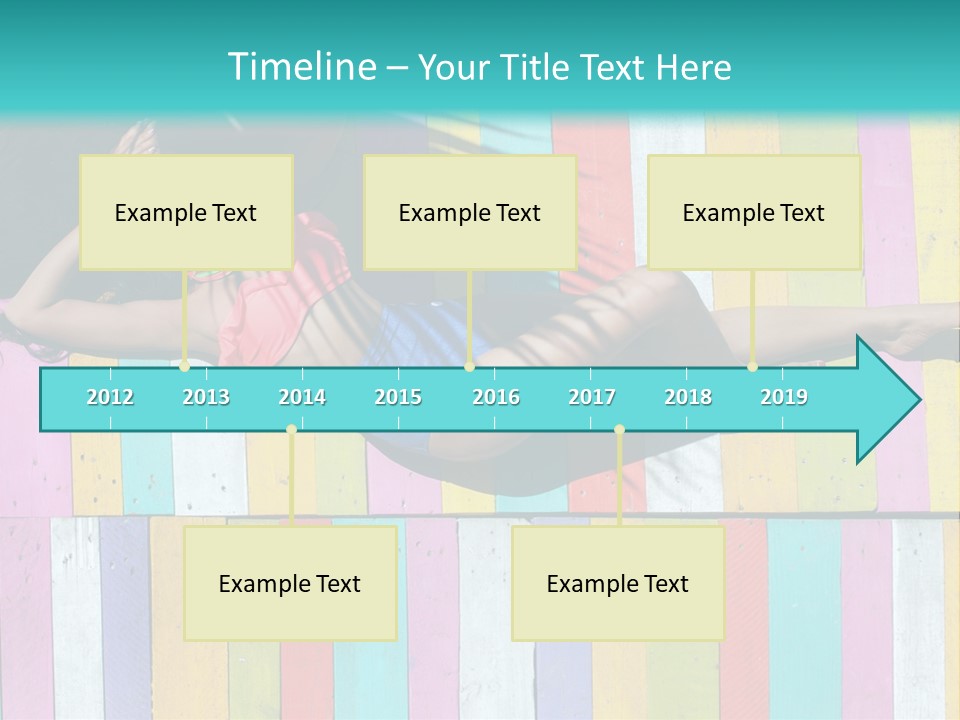 A Woman In A Bikini Laying On A Colorful Wall PowerPoint Template