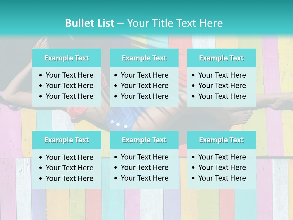 A Woman In A Bikini Laying On A Colorful Wall PowerPoint Template