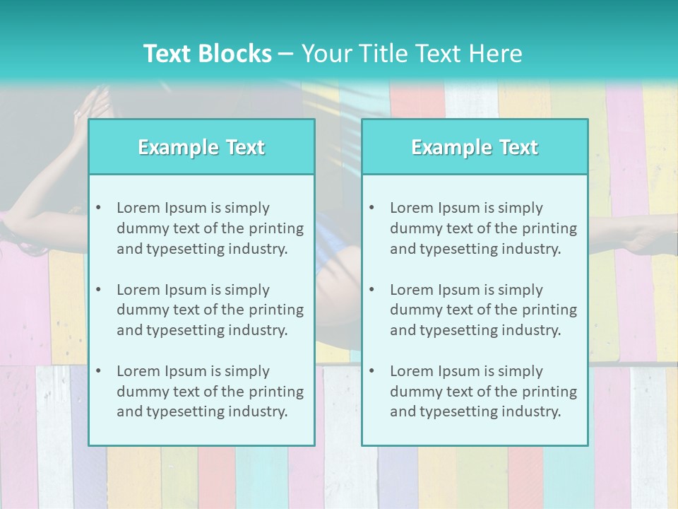 A Woman In A Bikini Laying On A Colorful Wall PowerPoint Template