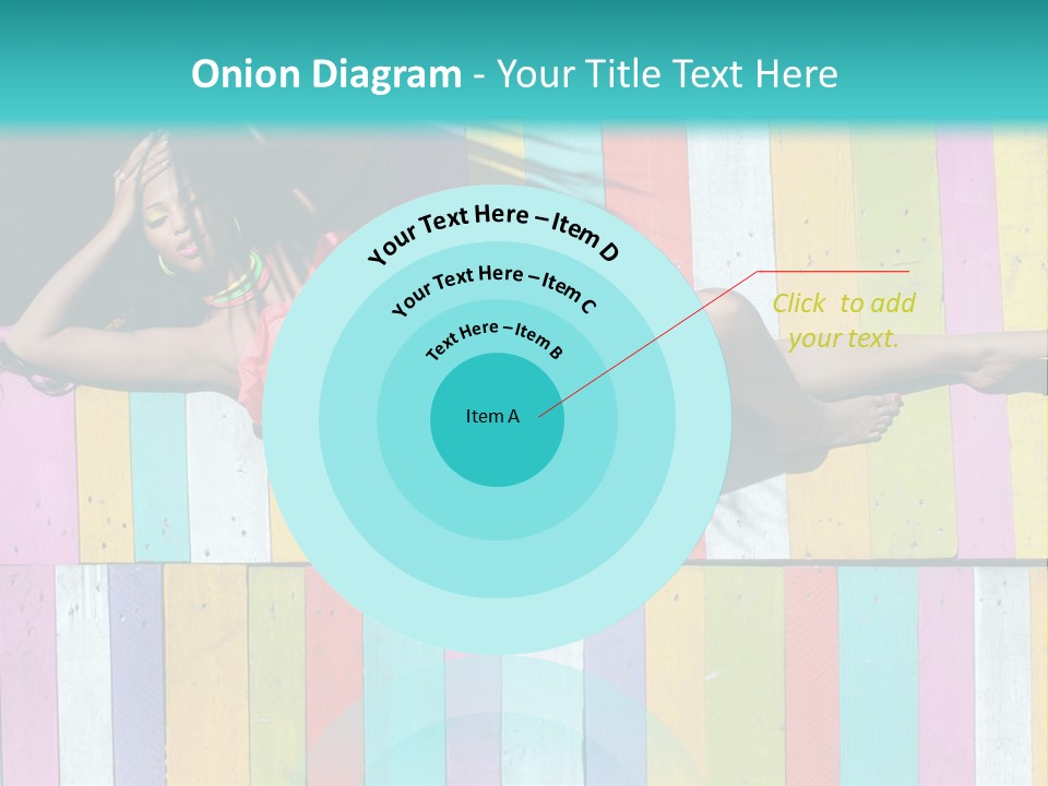 A Woman In A Bikini Laying On A Colorful Wall PowerPoint Template