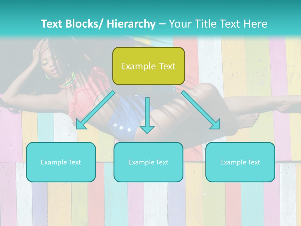 A Woman In A Bikini Laying On A Colorful Wall PowerPoint Template