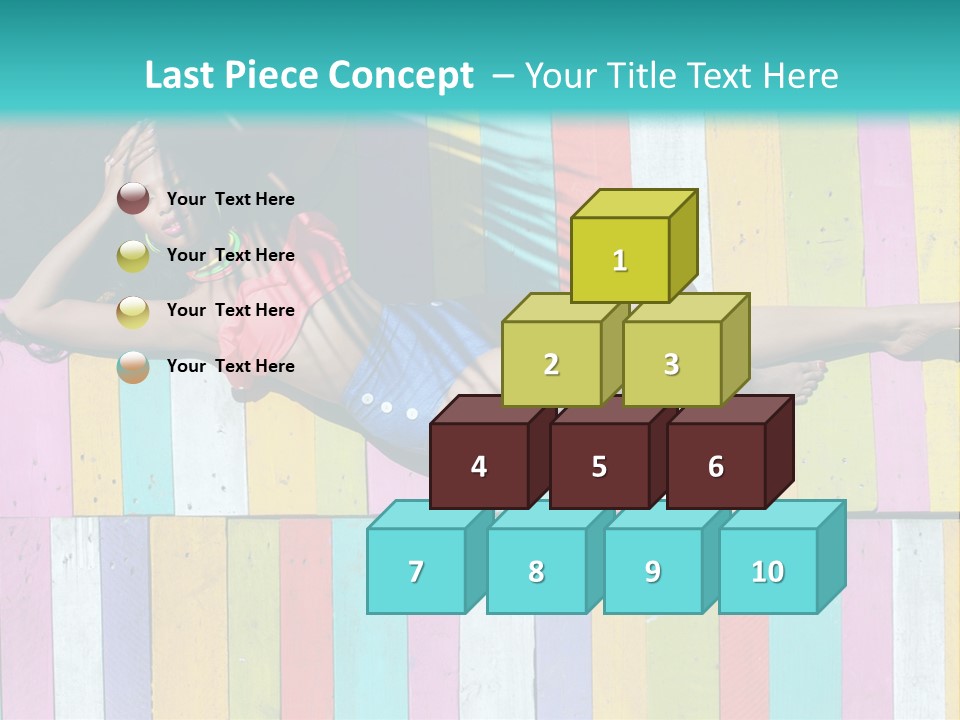 A Woman In A Bikini Laying On A Colorful Wall PowerPoint Template