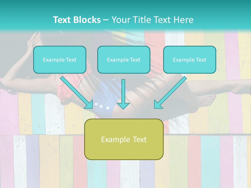 A Woman In A Bikini Laying On A Colorful Wall PowerPoint Template