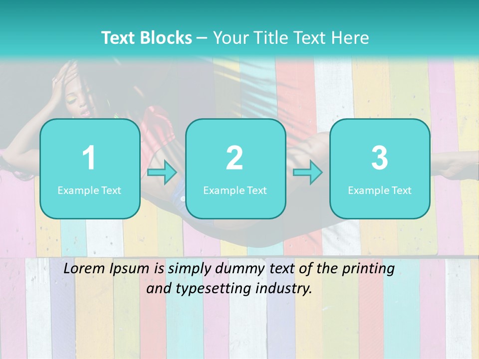 A Woman In A Bikini Laying On A Colorful Wall PowerPoint Template