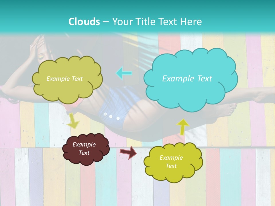 A Woman In A Bikini Laying On A Colorful Wall PowerPoint Template