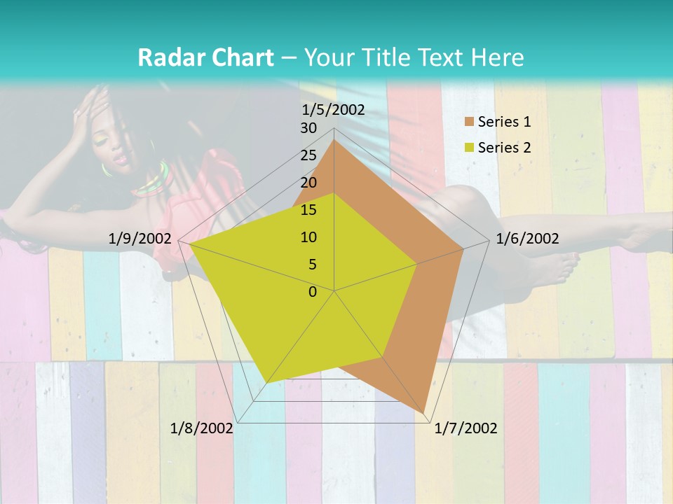 A Woman In A Bikini Laying On A Colorful Wall PowerPoint Template