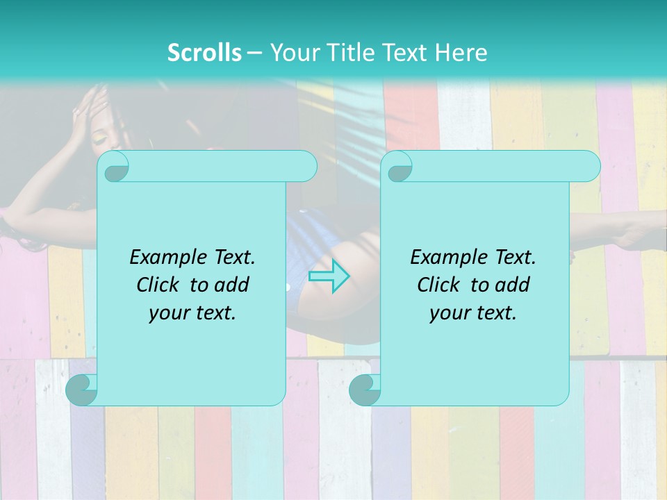 A Woman In A Bikini Laying On A Colorful Wall PowerPoint Template