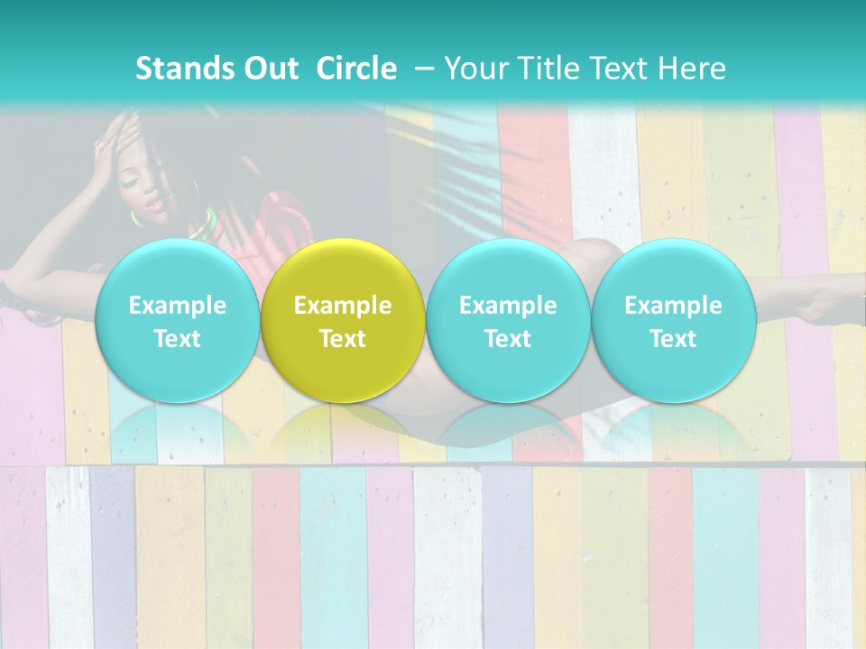 A Woman In A Bikini Laying On A Colorful Wall PowerPoint Template