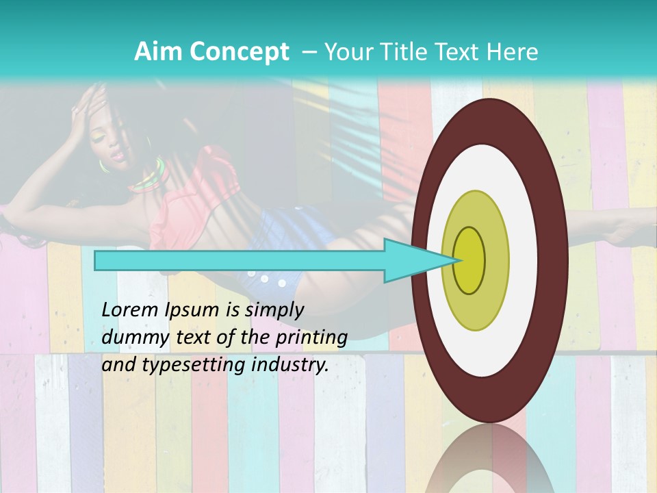 A Woman In A Bikini Laying On A Colorful Wall PowerPoint Template