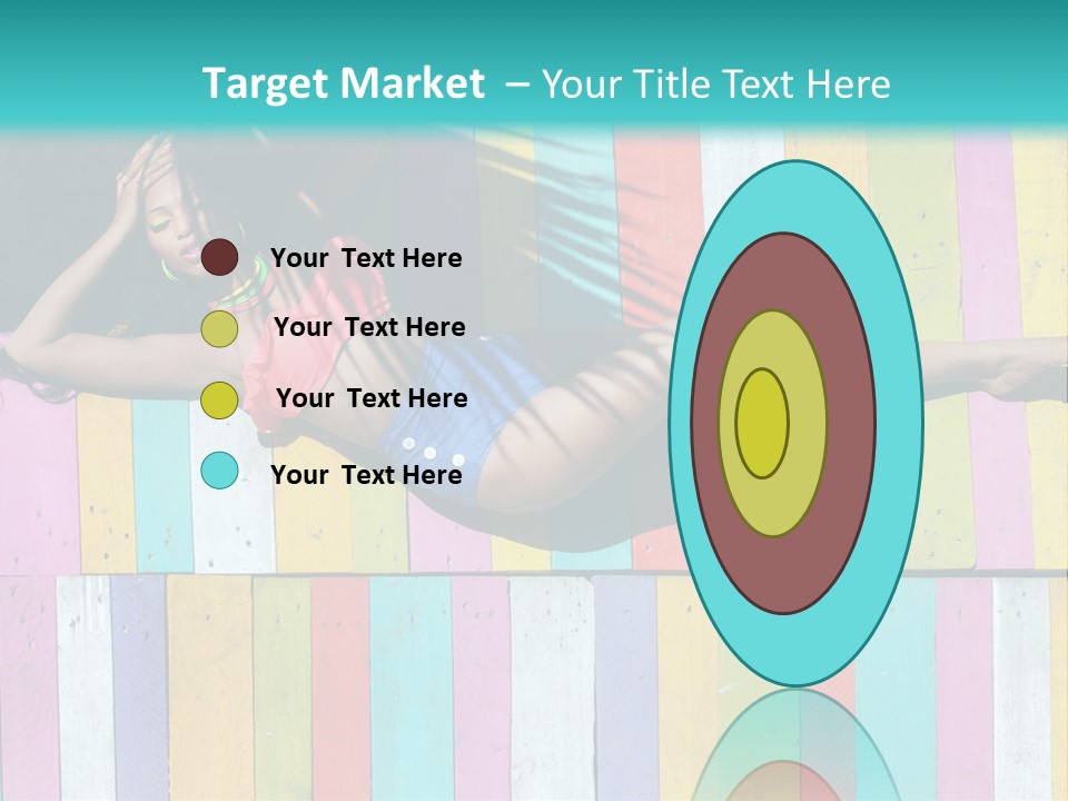 A Woman In A Bikini Laying On A Colorful Wall PowerPoint Template