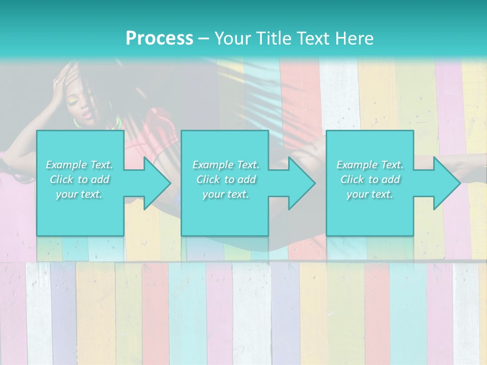 A Woman In A Bikini Laying On A Colorful Wall PowerPoint Template