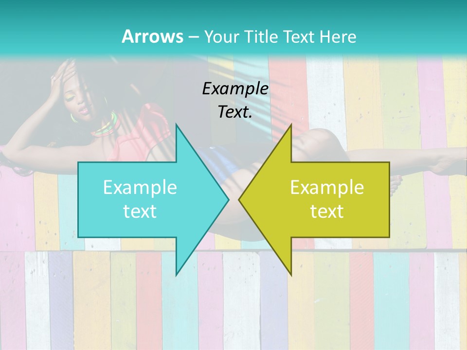 A Woman In A Bikini Laying On A Colorful Wall PowerPoint Template