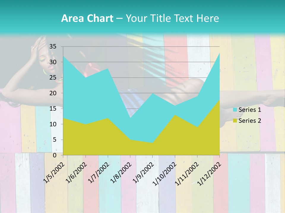 A Woman In A Bikini Laying On A Colorful Wall PowerPoint Template