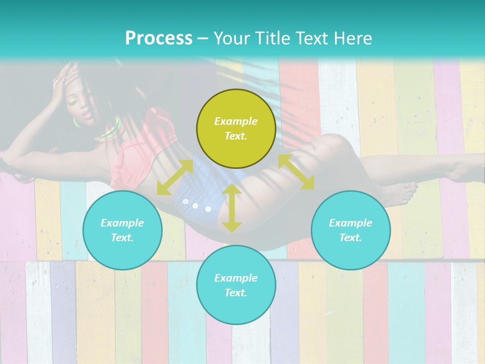 A Woman In A Bikini Laying On A Colorful Wall PowerPoint Template