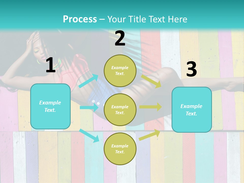 A Woman In A Bikini Laying On A Colorful Wall PowerPoint Template