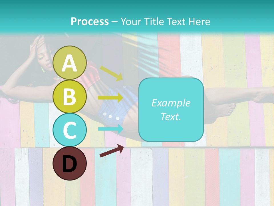 A Woman In A Bikini Laying On A Colorful Wall PowerPoint Template