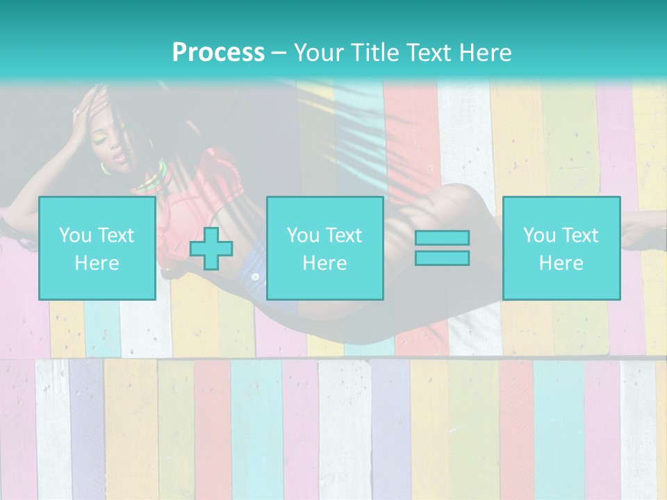 A Woman In A Bikini Laying On A Colorful Wall PowerPoint Template