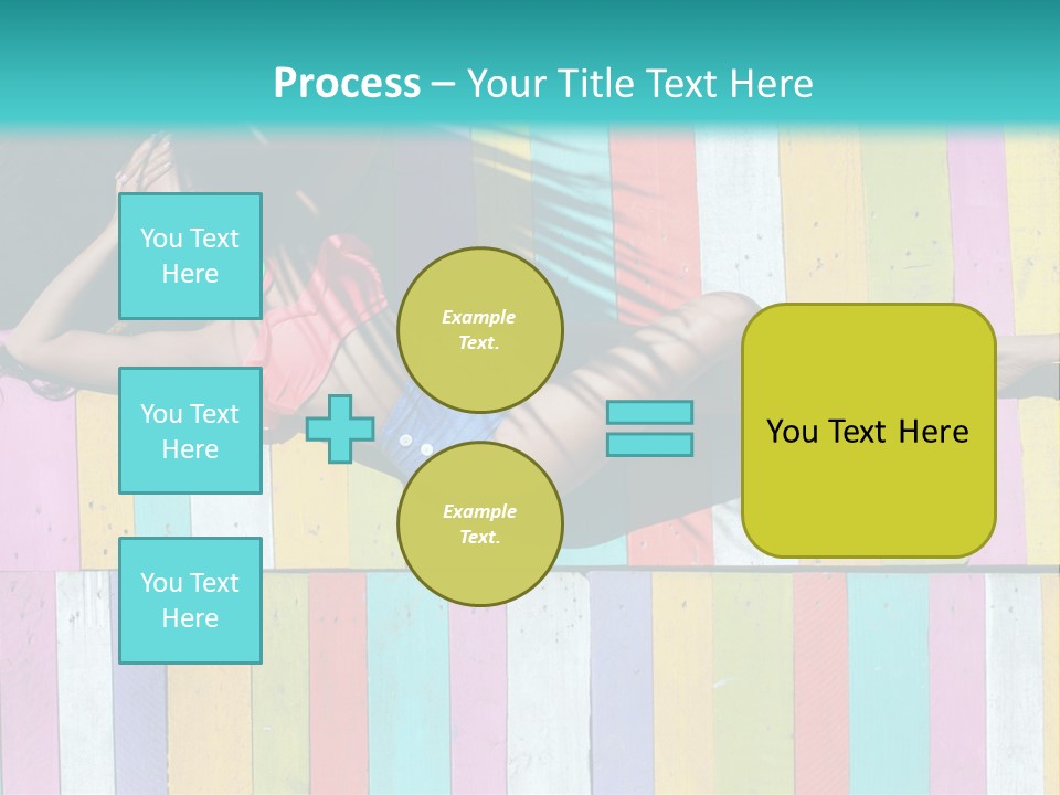 A Woman In A Bikini Laying On A Colorful Wall PowerPoint Template