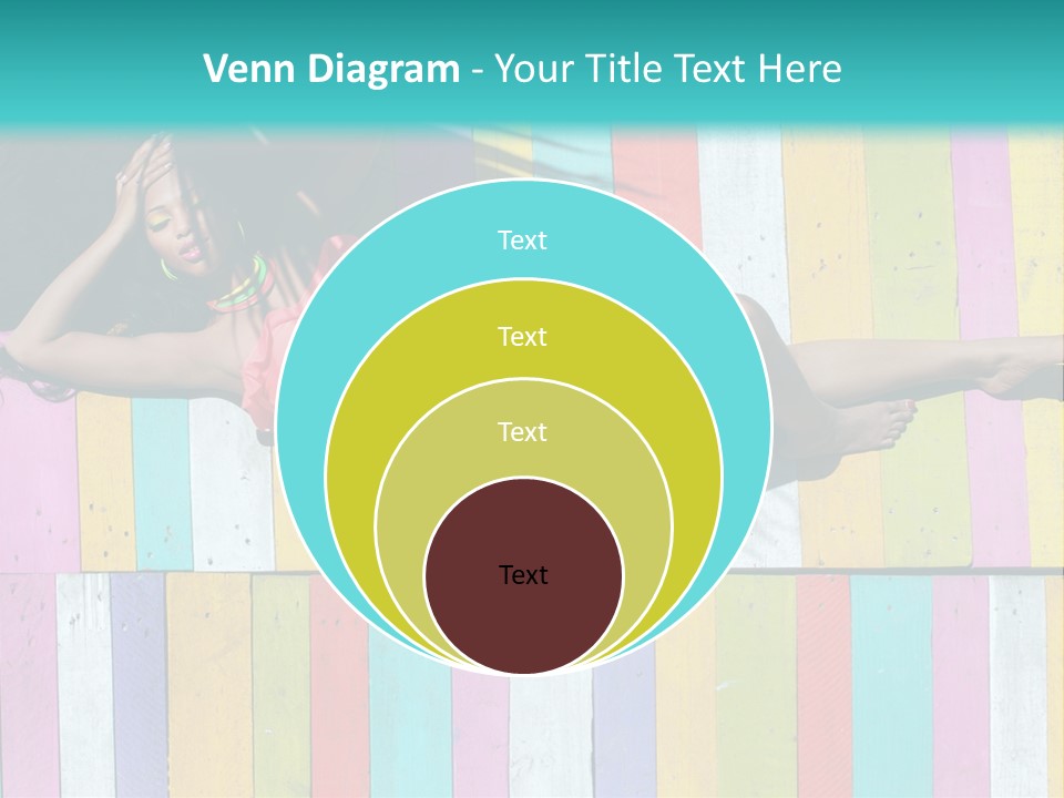 A Woman In A Bikini Laying On A Colorful Wall PowerPoint Template