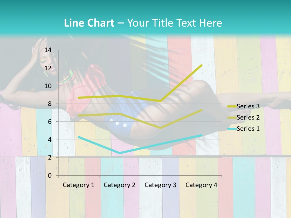 A Woman In A Bikini Laying On A Colorful Wall PowerPoint Template