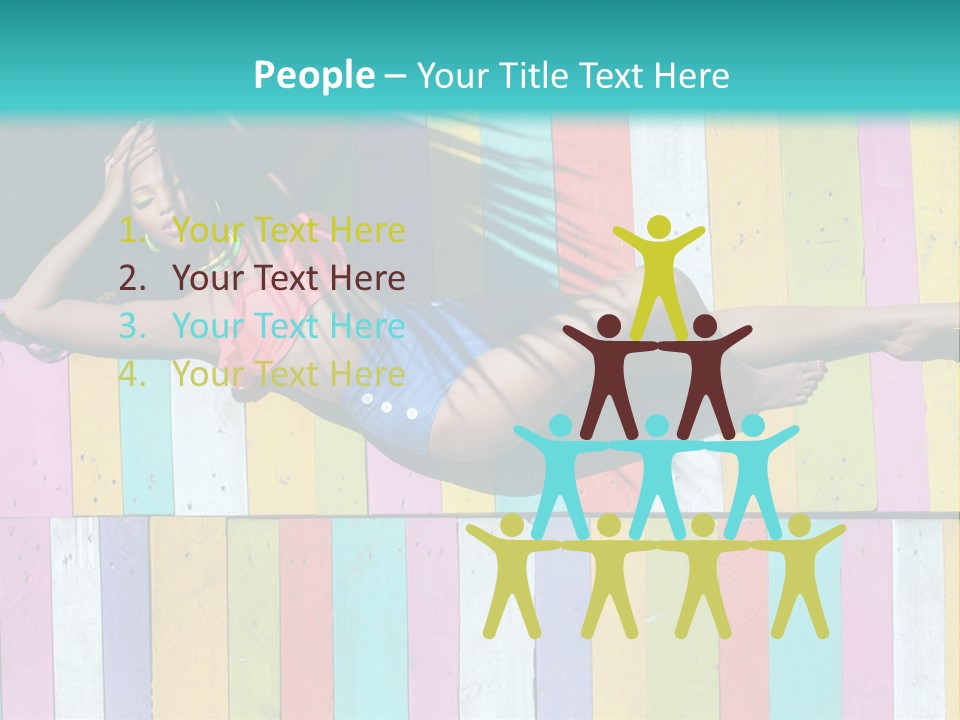 A Woman In A Bikini Laying On A Colorful Wall PowerPoint Template