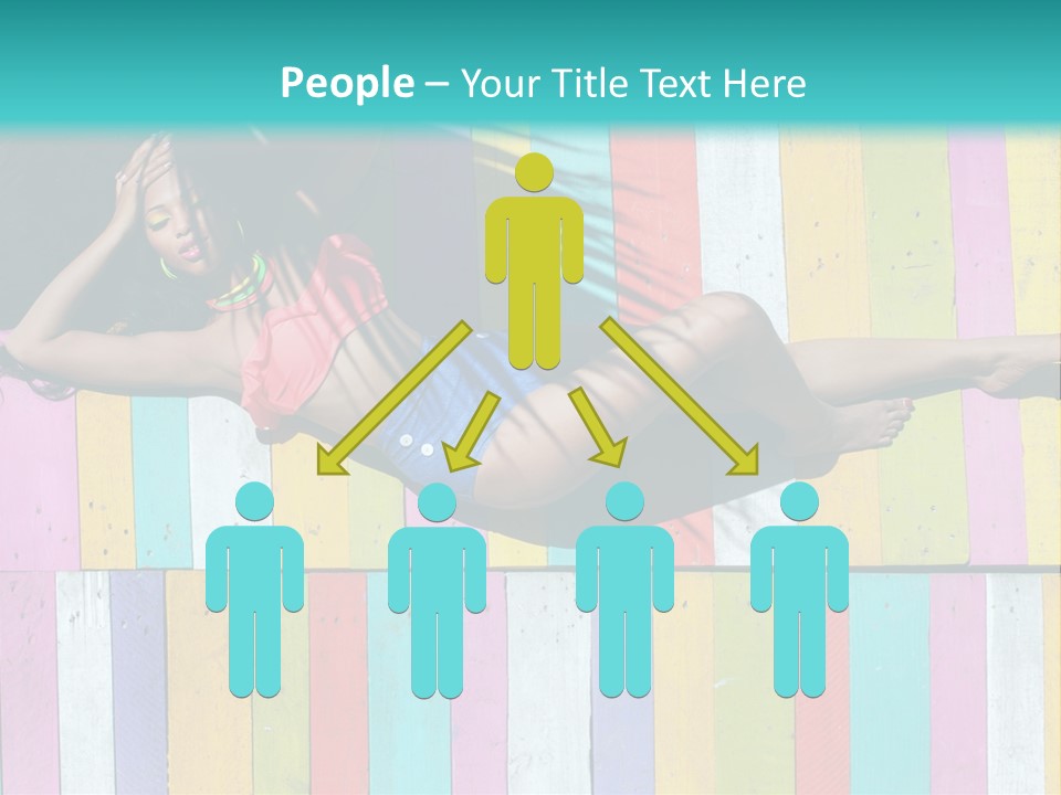 A Woman In A Bikini Laying On A Colorful Wall PowerPoint Template