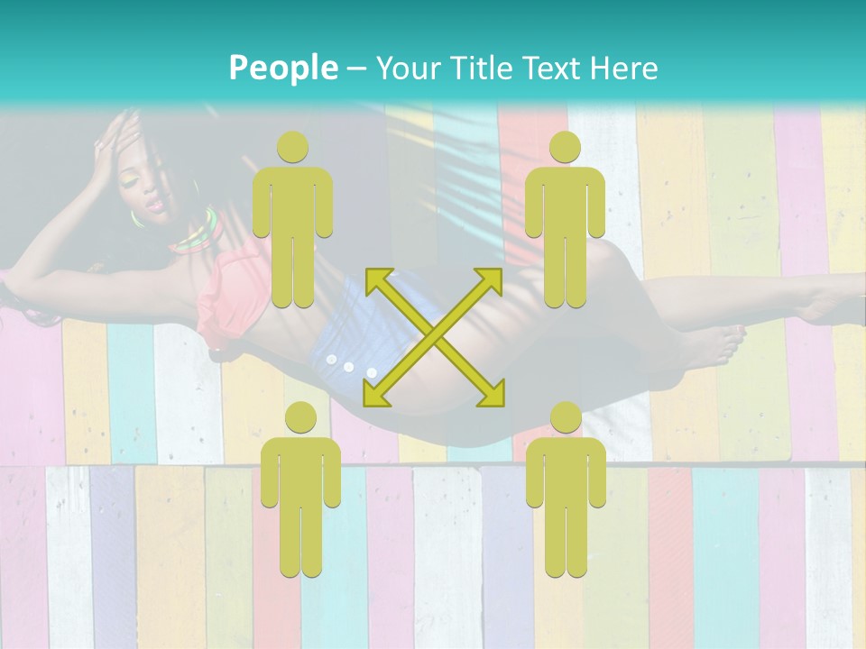 A Woman In A Bikini Laying On A Colorful Wall PowerPoint Template