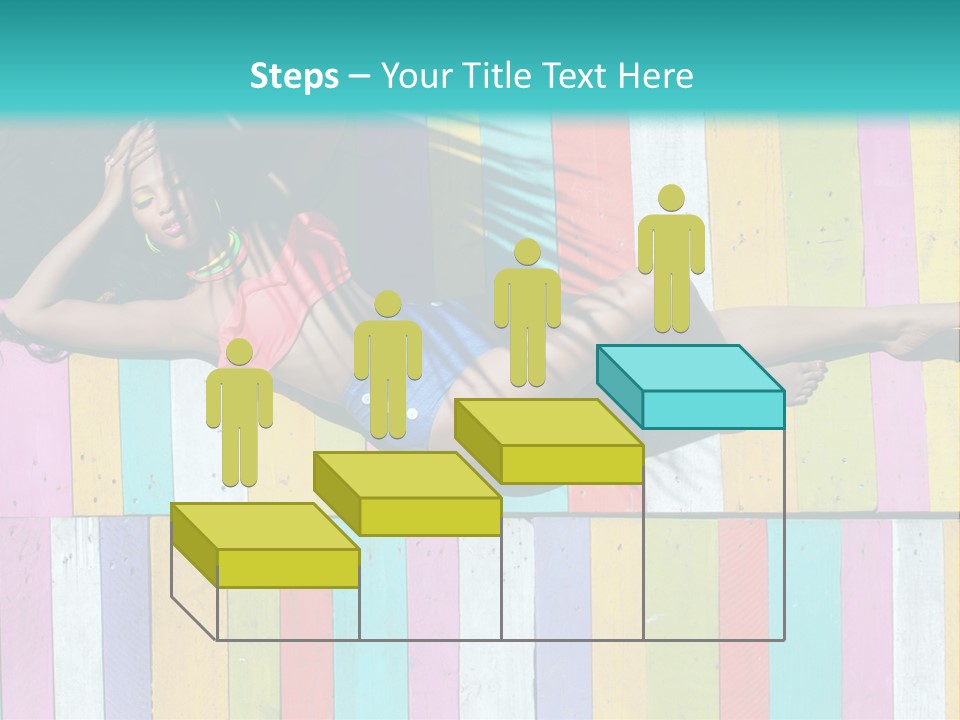 A Woman In A Bikini Laying On A Colorful Wall PowerPoint Template