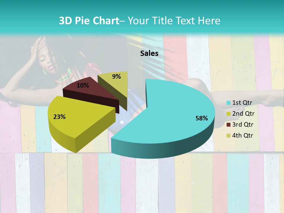 A Woman In A Bikini Laying On A Colorful Wall PowerPoint Template